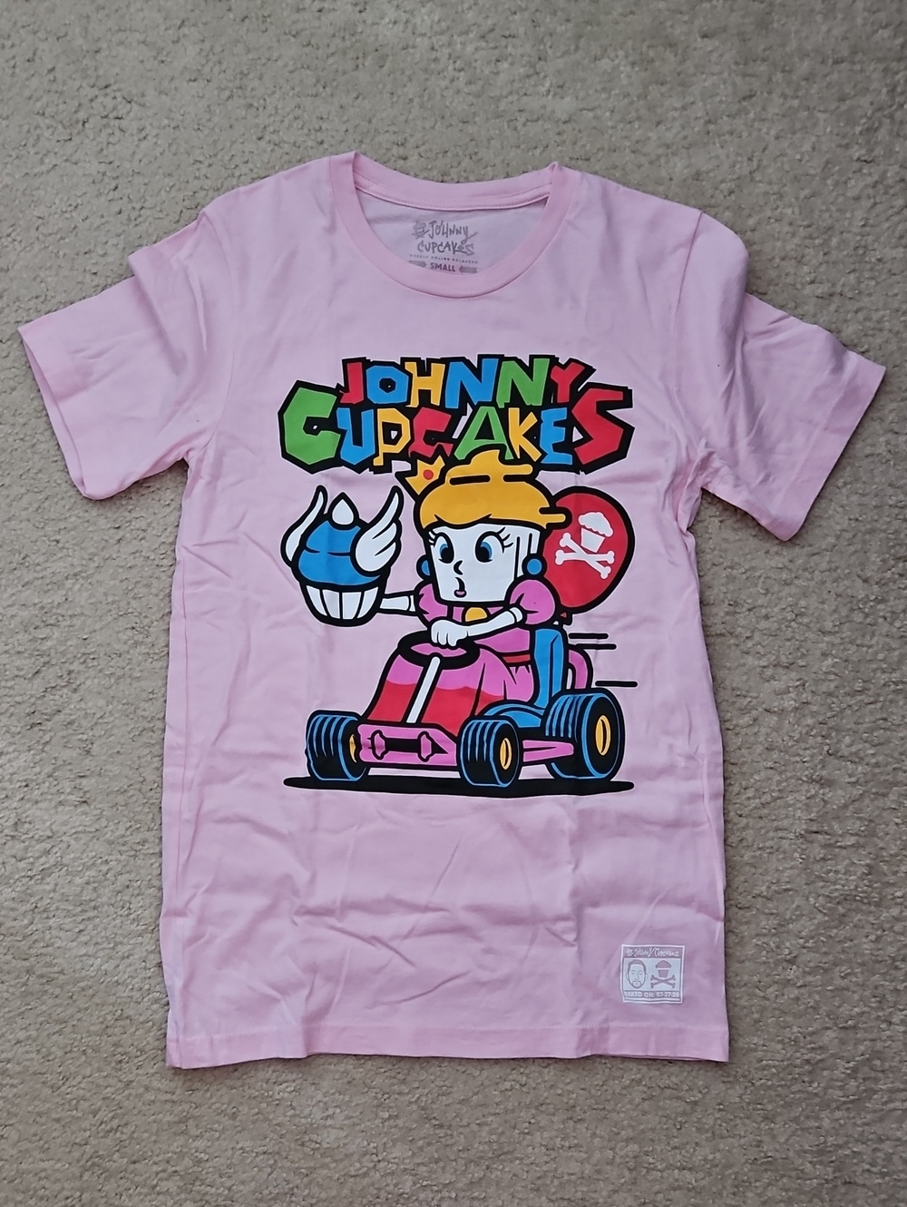 Johnny Cupcakes Pink Mens Cartoon Go-Kart Tee